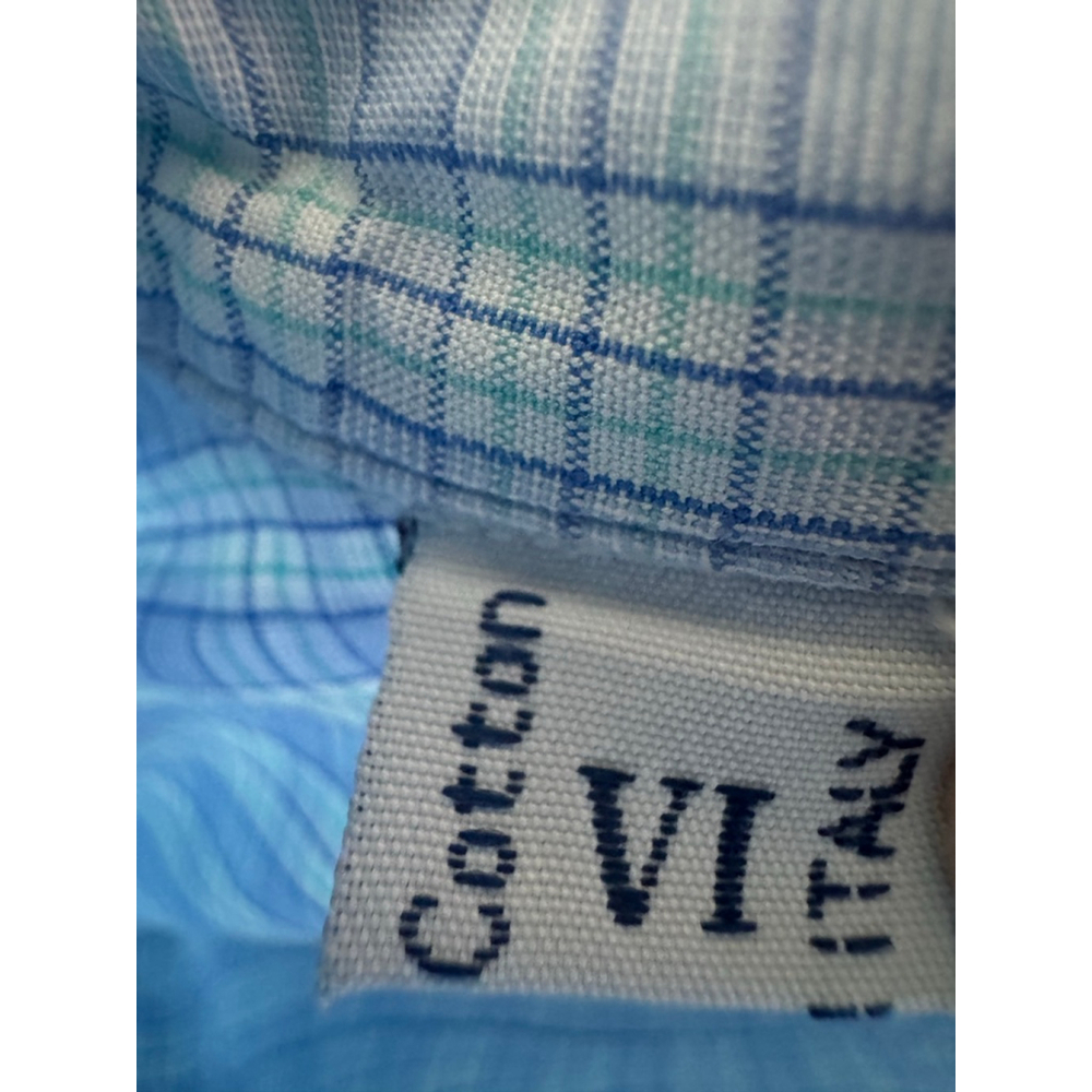 Brioni Men's Blue White Plaid Casual Button Down Shirt Large - Picture 7 of 7